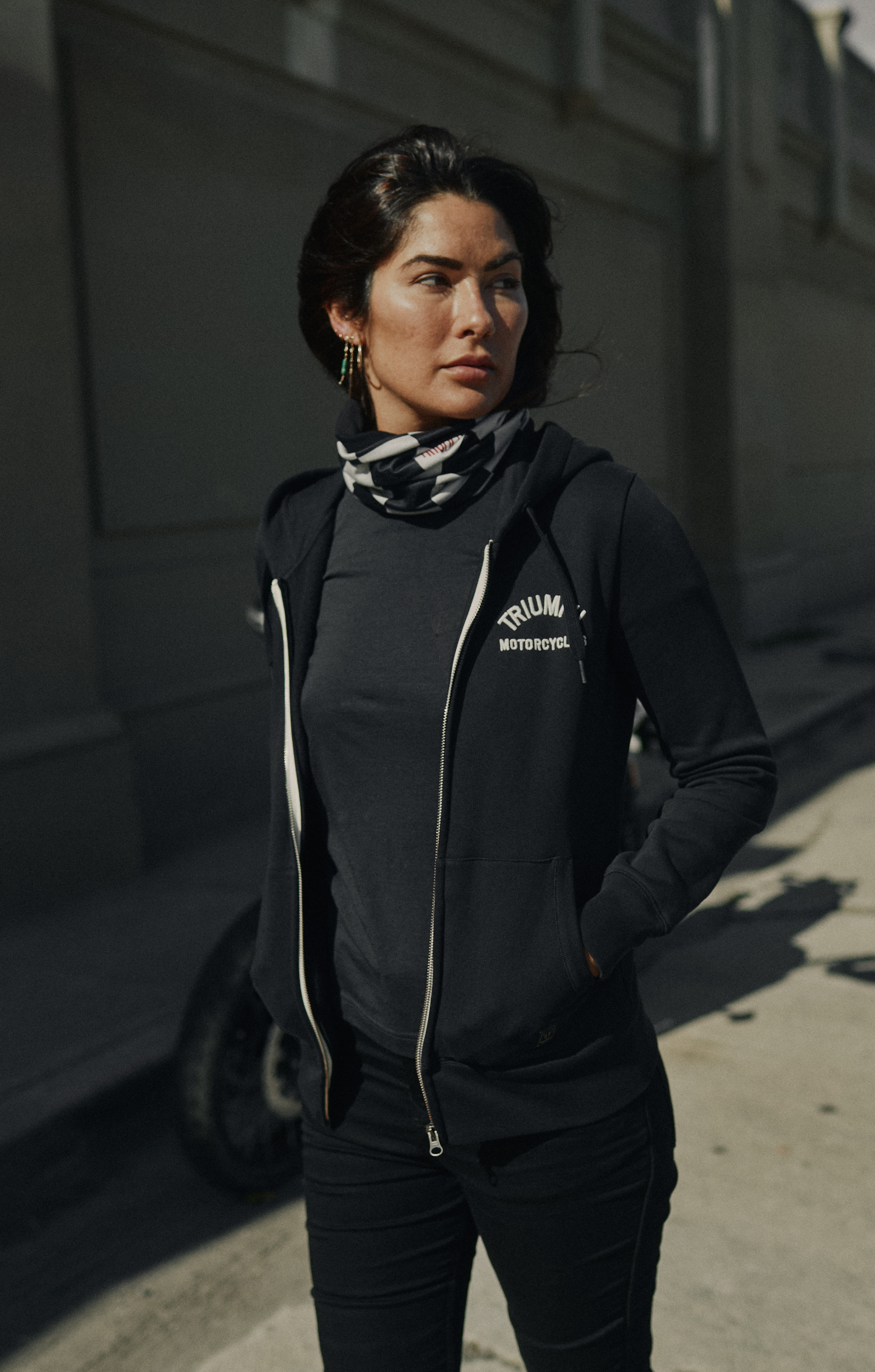 Lilly Logo Womens Full Zip Hoodie in Black | Casual Clothing